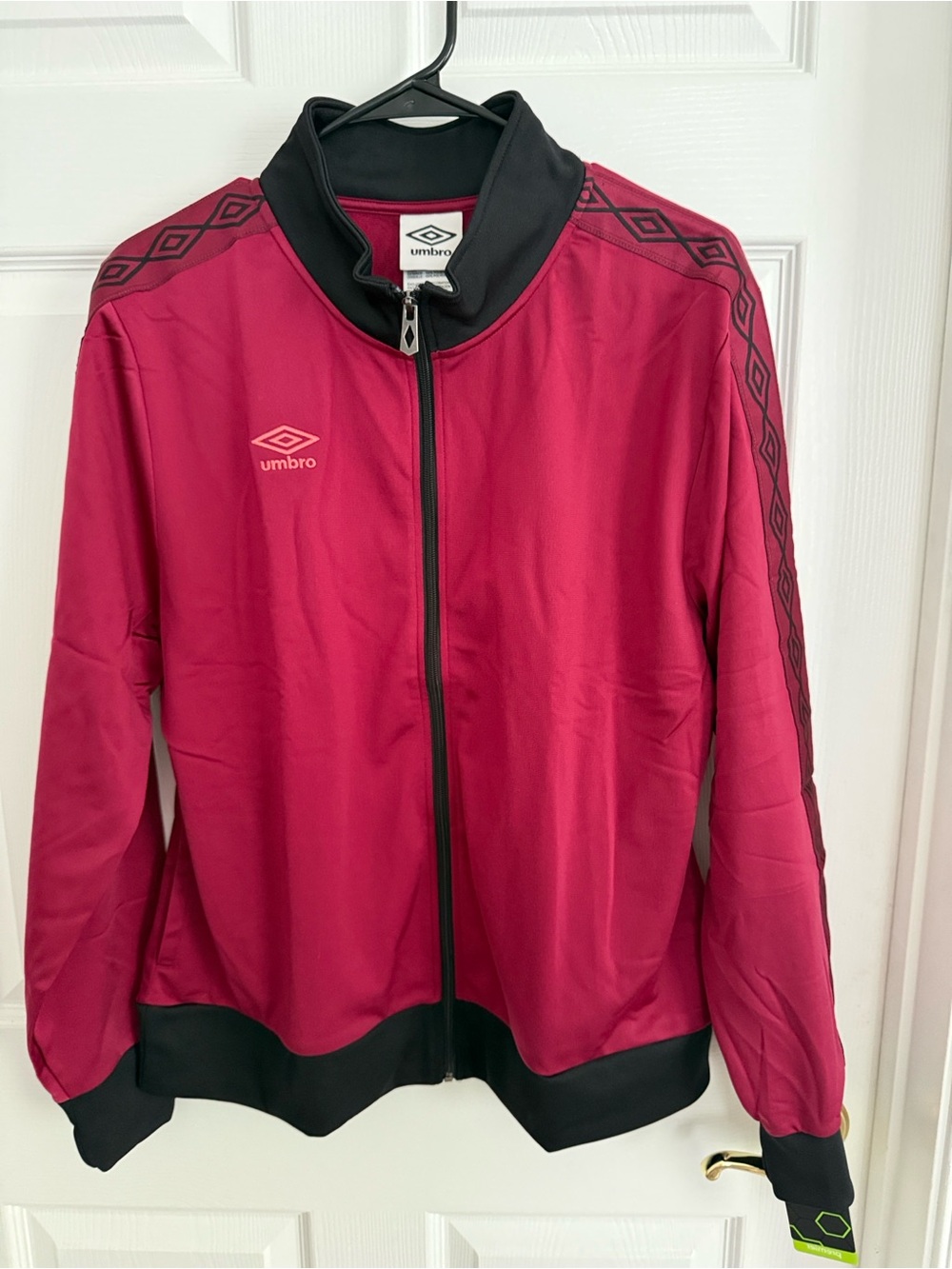 Umbro Burgundy Track Jacket with Dark Gray Collar